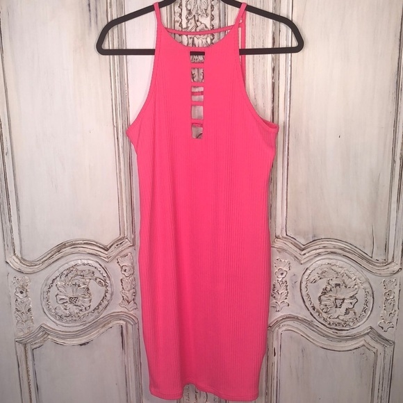Victoria’s Secret Sport Hot Pink Ribbed Knit Fully Lined Sport Dress Size SP - Picture 1 of 11